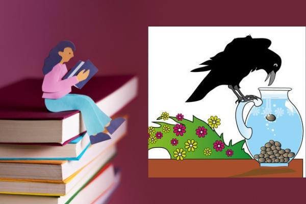 Các đầu truyện tiếng anh cho bé có hình ảnh minh họa đơn giản, dễ học 1 Con quạ và bình nước