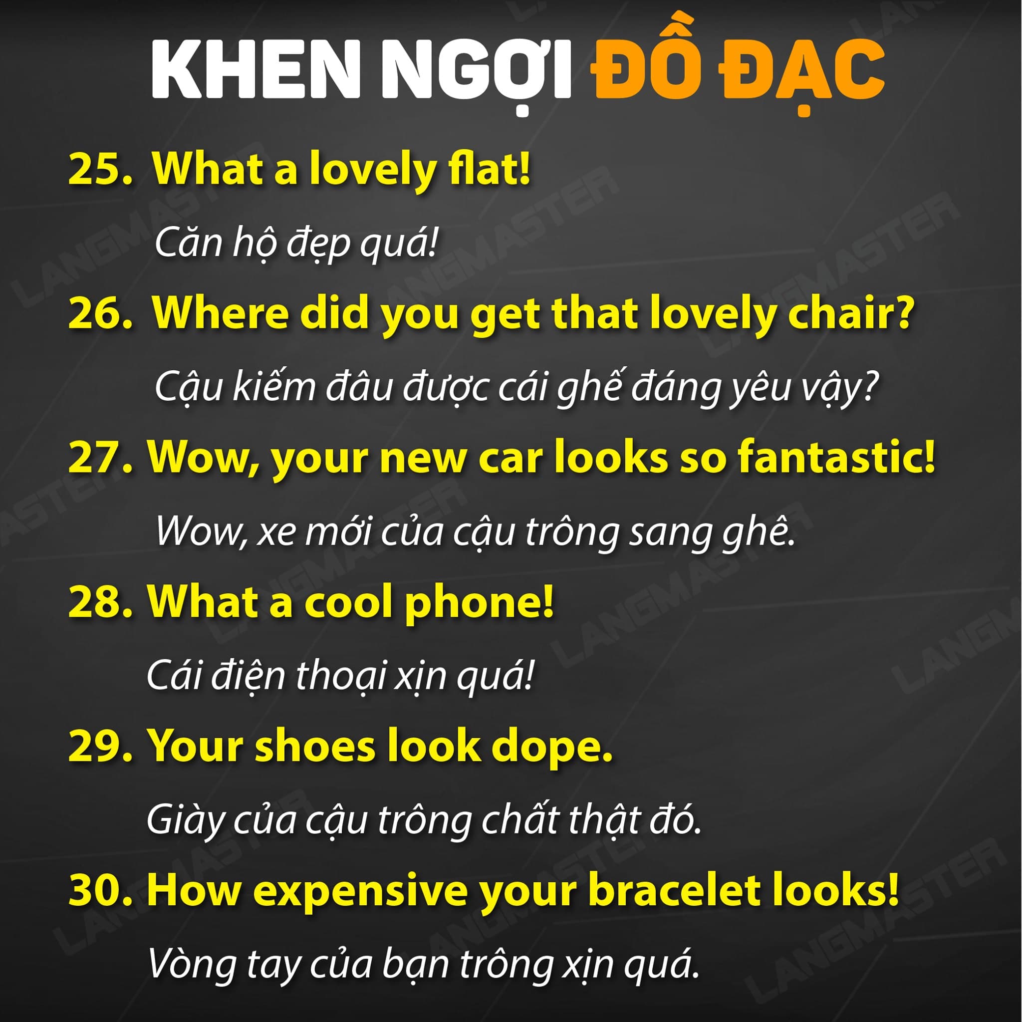 Khen ngợi đồ đạc
