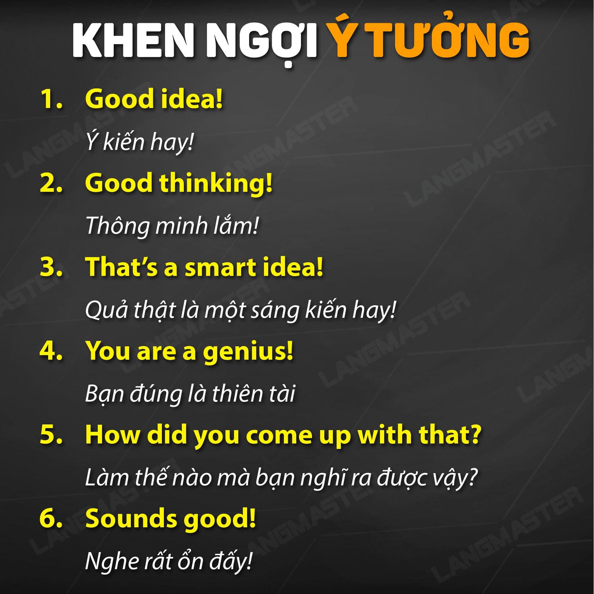 khen ngợi ý tưởng